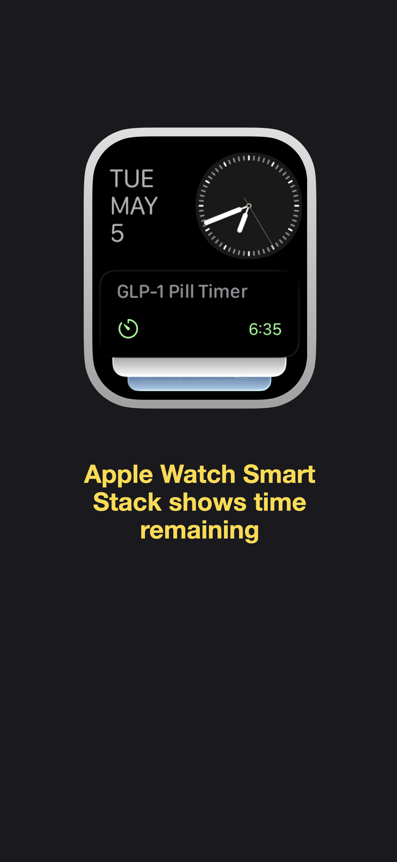 Apple Watch complication showing 6:35 remaining